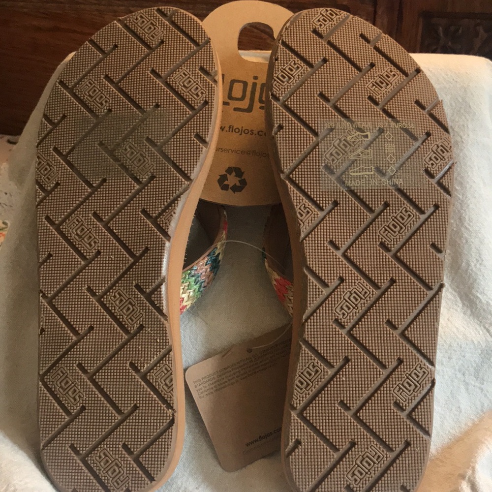 NWT~ Flojos Multicolor Flip Flops - Picture 4 of 5